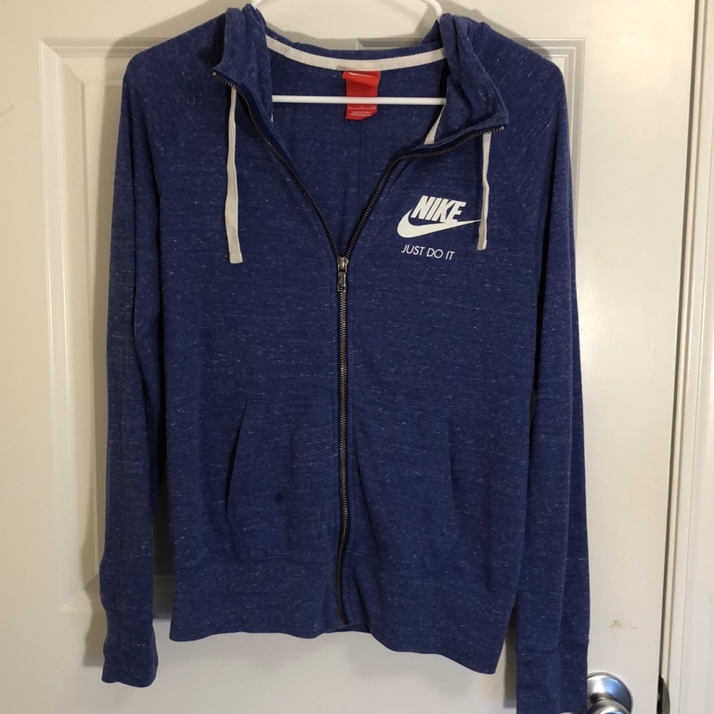 Blue Nike zip-up hoodie